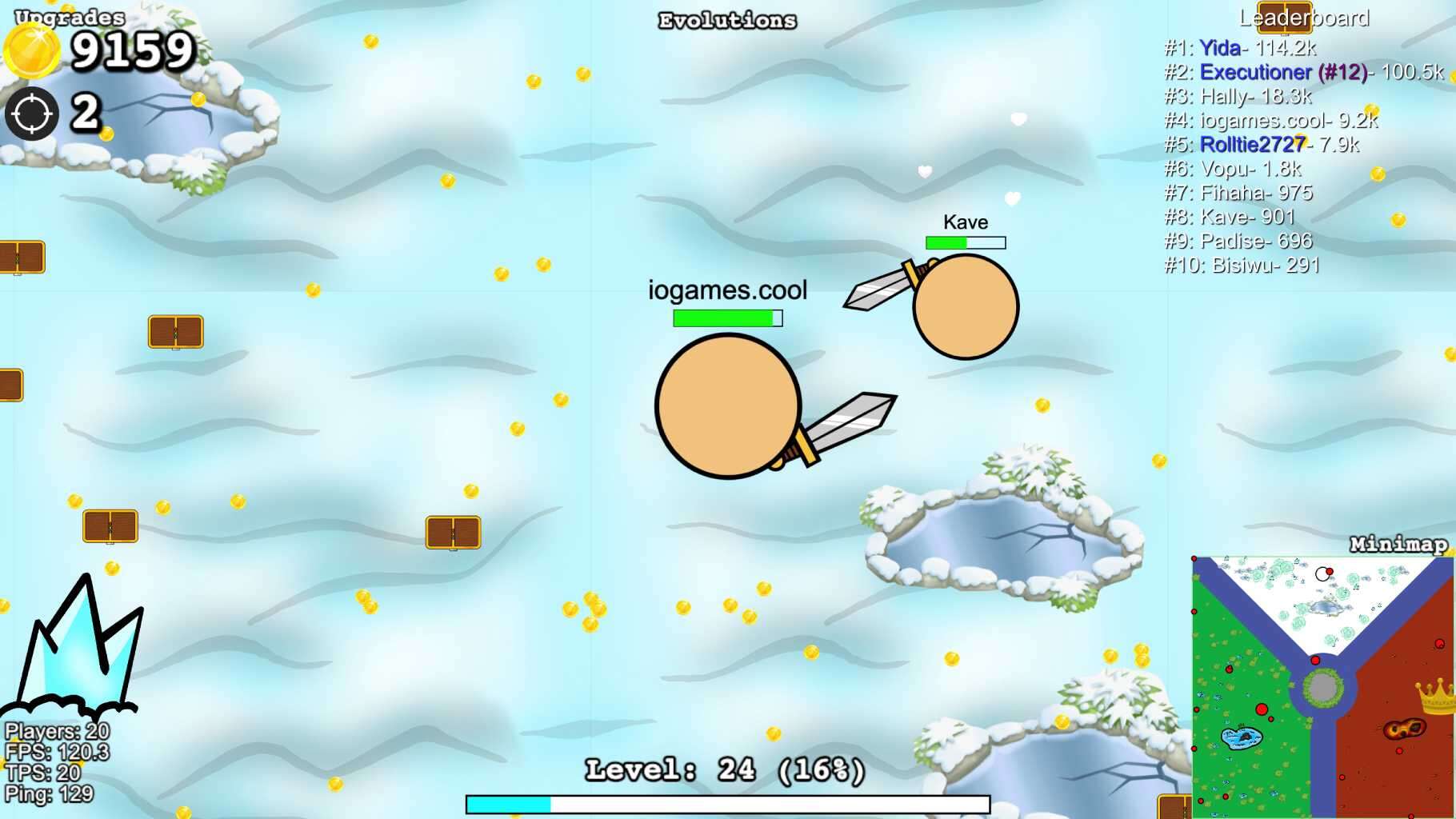 ein screenshot von dem action io-game swordbattle.io